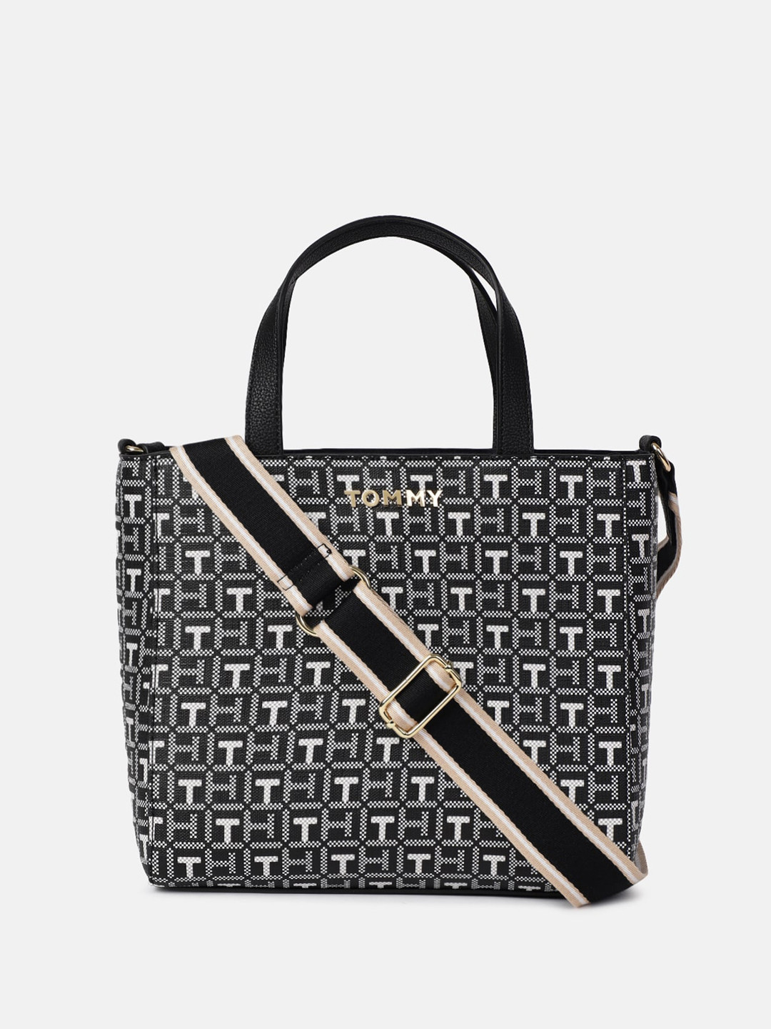 

Tommy Hilfiger Women Structured Handheld Bag, Black