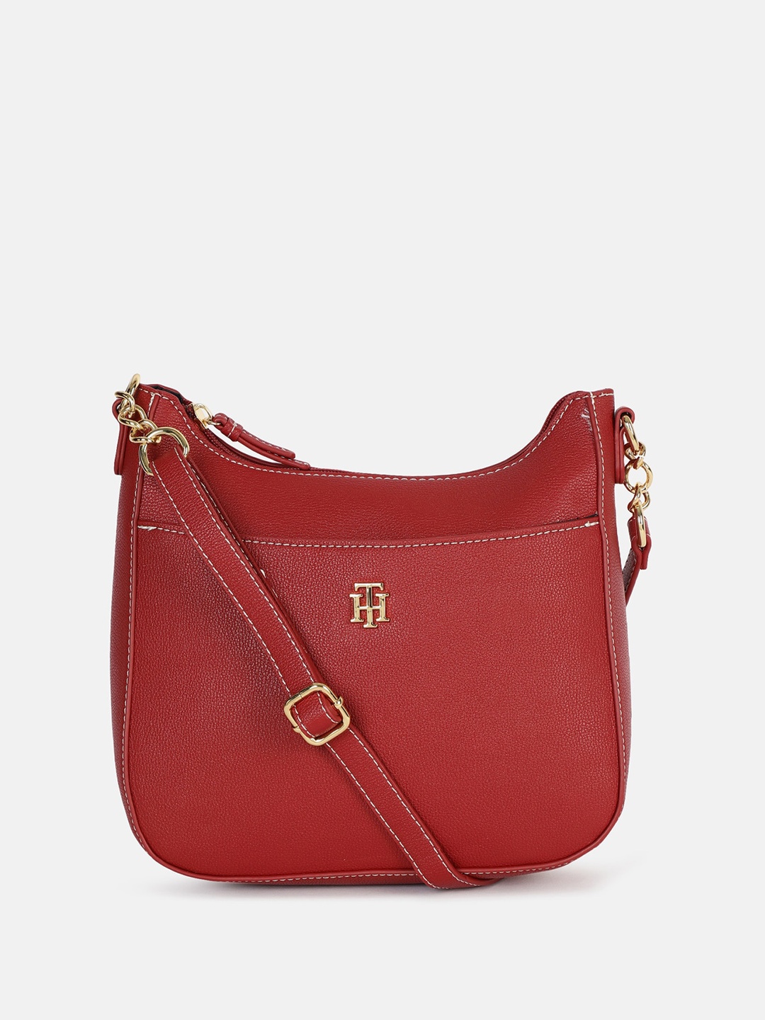 

Tommy Hilfiger Structured Sling Bag with Quilted, Red