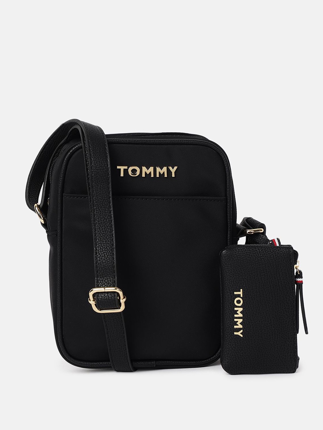 

Tommy Hilfiger Unisex Solid Structured Sling Bag, Black