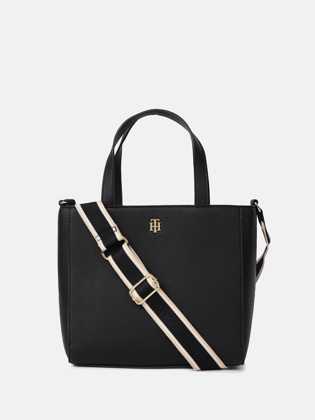 

Tommy Hilfiger Oversized Shopper Handheld Bag with Quilted, Black