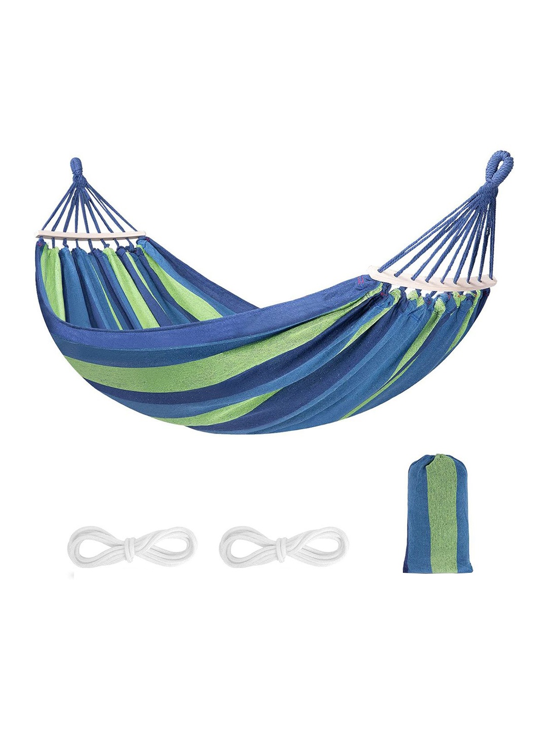 

P-Plus International Blue Cotton Hammock Swing