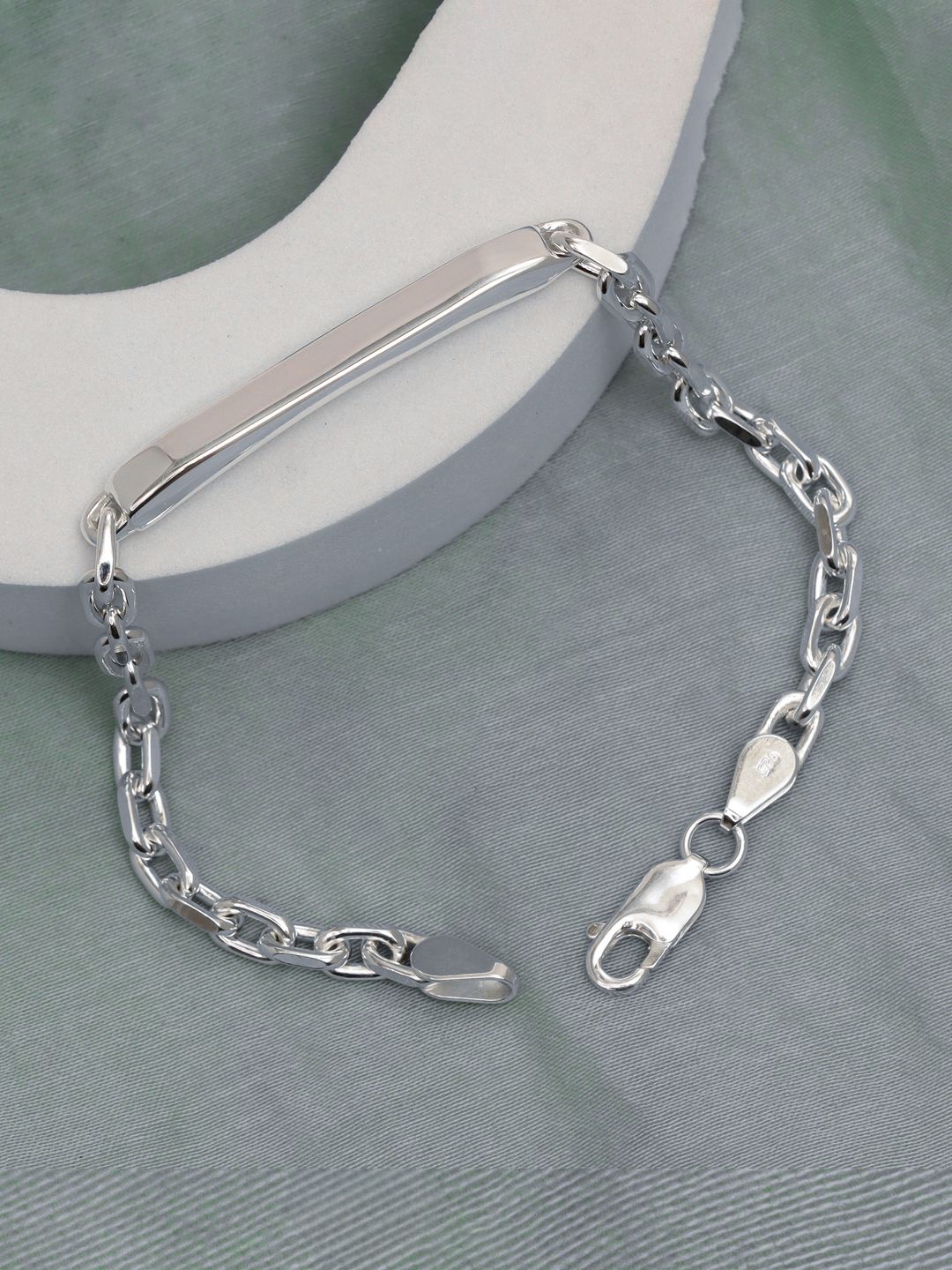 

LeCalla Men Sterling Silver Handcrafted Silver Plated Link Bracelet