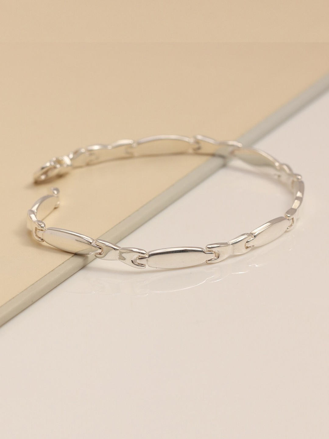 

LeCalla Men Sterling Silver Handcrafted Silver Plated Link Bracelet