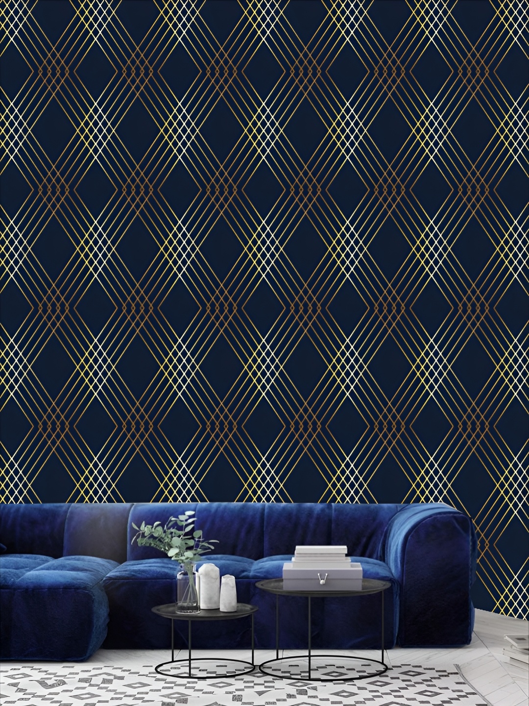 

KSHIRSA Blue 3D Printed Self Adhesive Wall Sticker