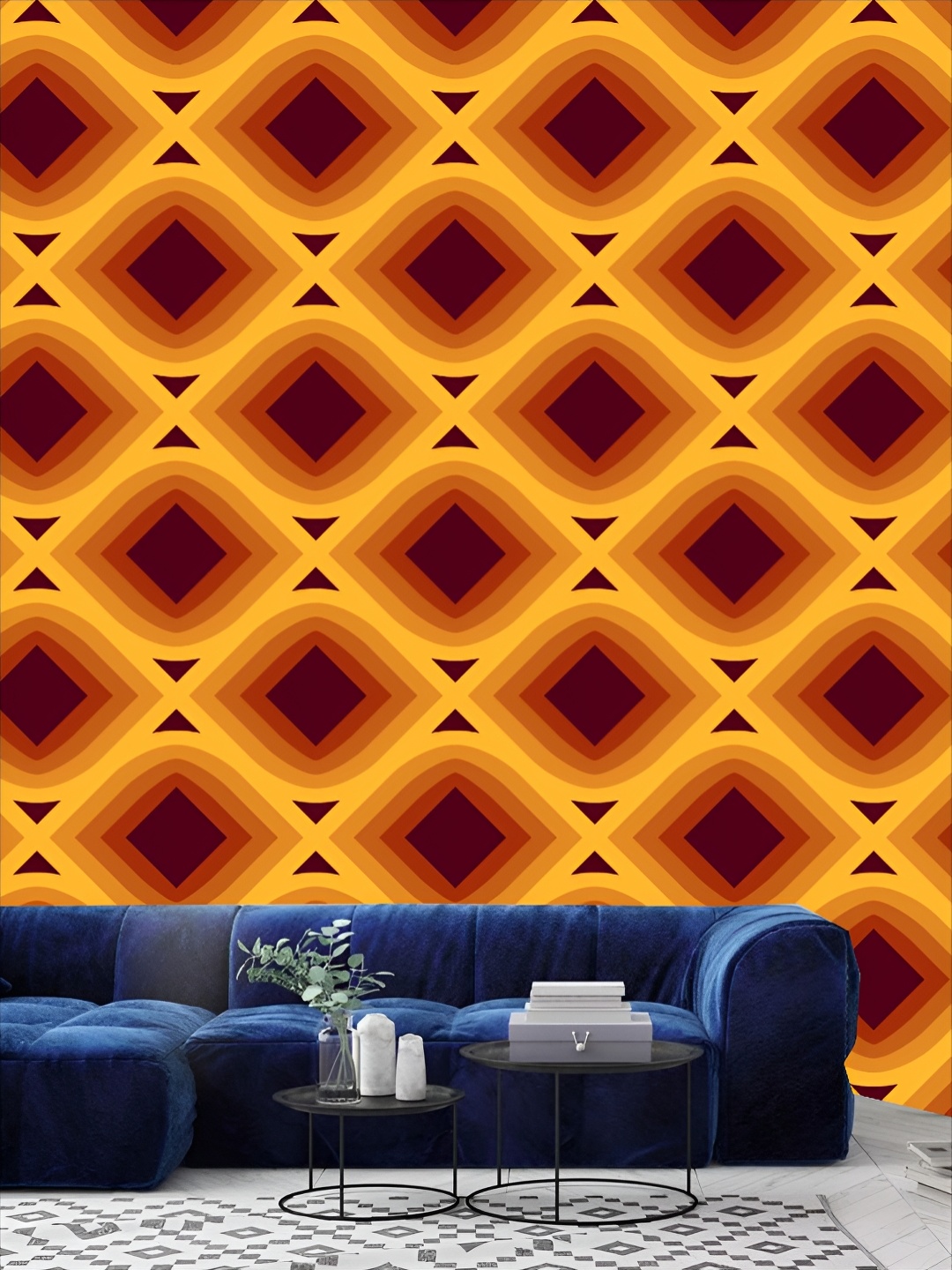 

KSHIRSA Yellow & Brown Printed Self-Adhesive 3D Wallpaper