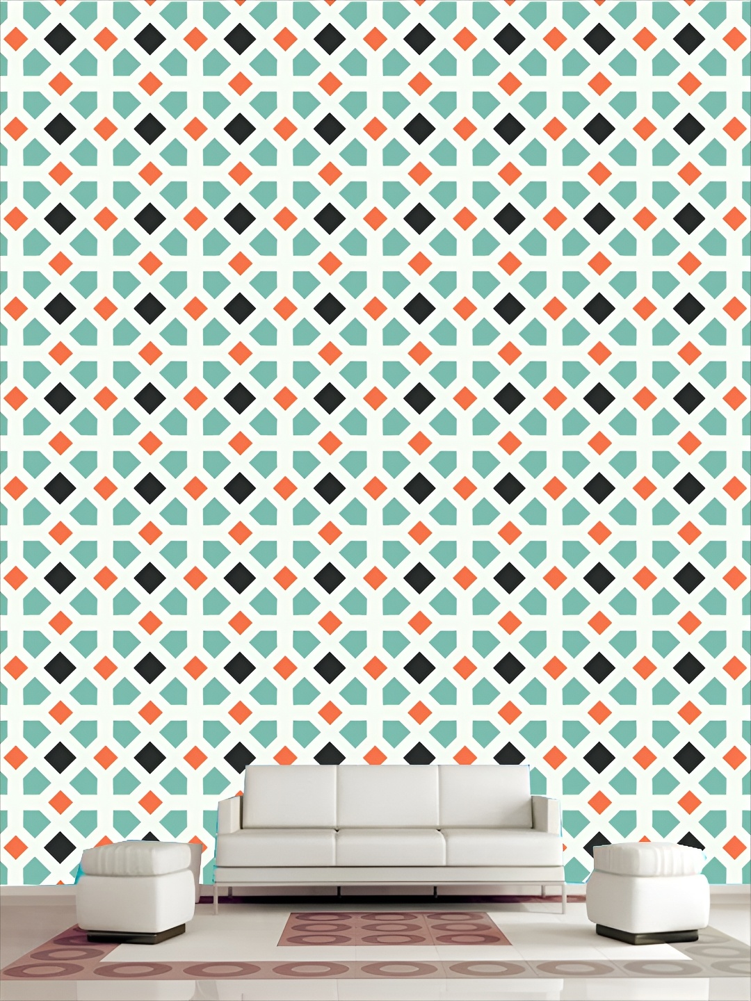 

KSHIRSA White & Blue 3D Printed Self Adhesive Wall Sticker