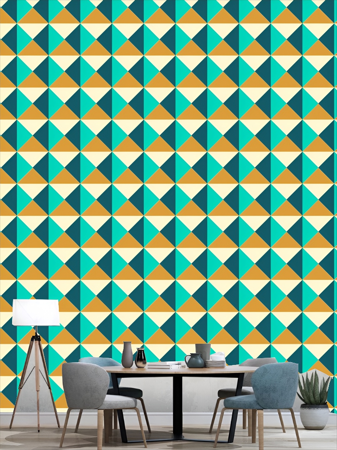 

KSHIRSA Green & Beige Printed Self-Adhesive 3D Wallpaper