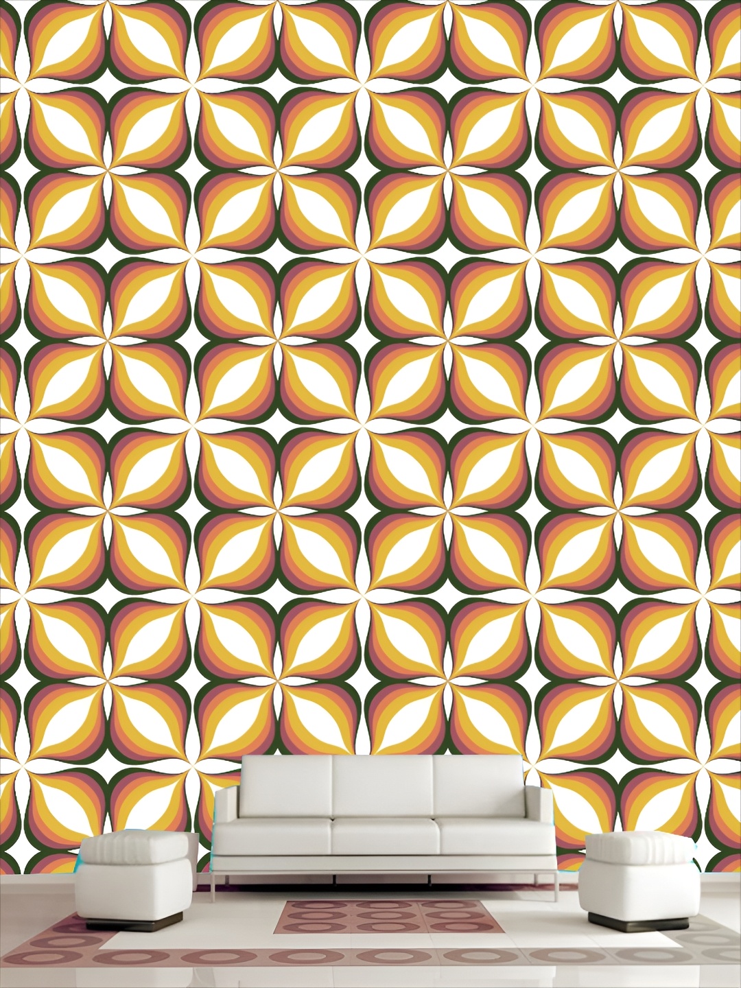 

KSHIRSA White & Green Printed Self-Adhesive 3D Wallpaper