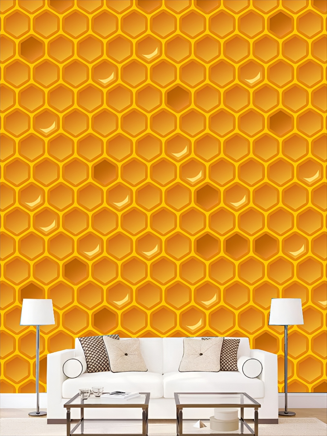 

KSHIRSA Orange-Coloured 3D Printed Self Adhesive Wall Sticker
