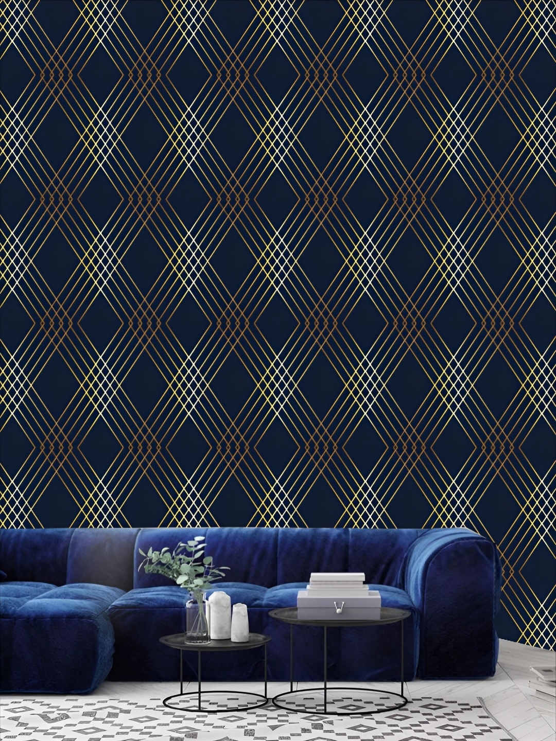 

KSHIRSA Black & Beige Printed Self-Adhesive 3D Wallpaper