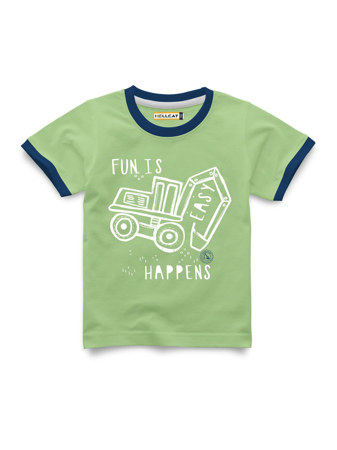 

HELLCAT Girls Typography Printed Applique T-shirt, Green