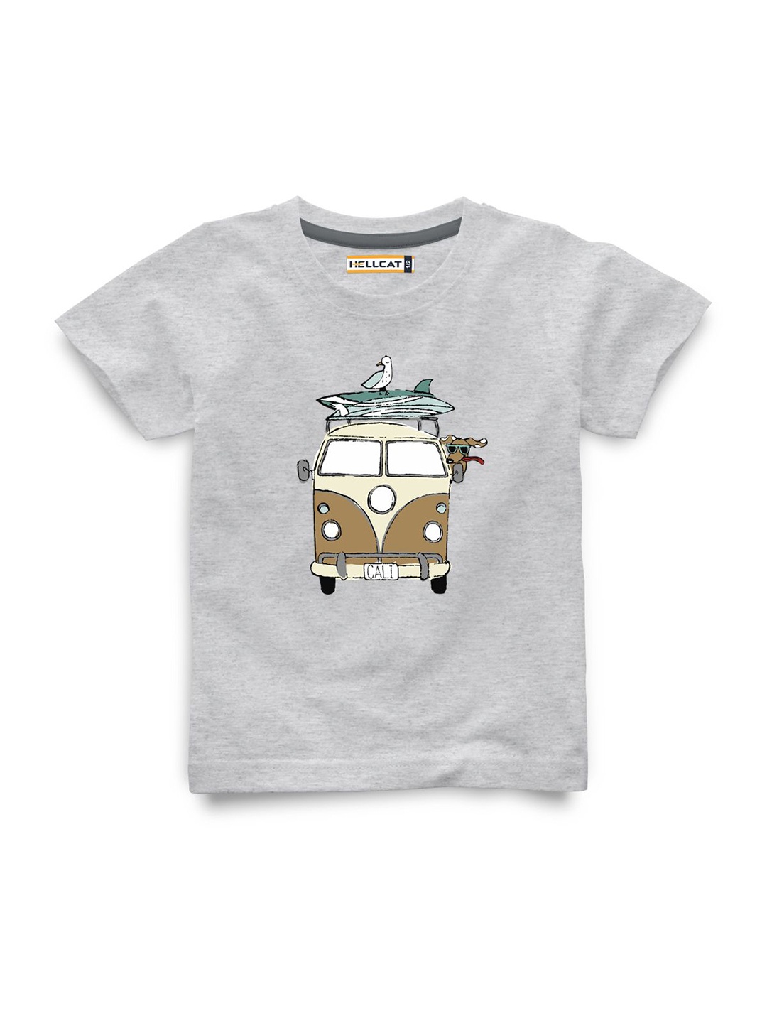 

HELLCAT Girls Cotton Printed Applique T-shirt, Grey