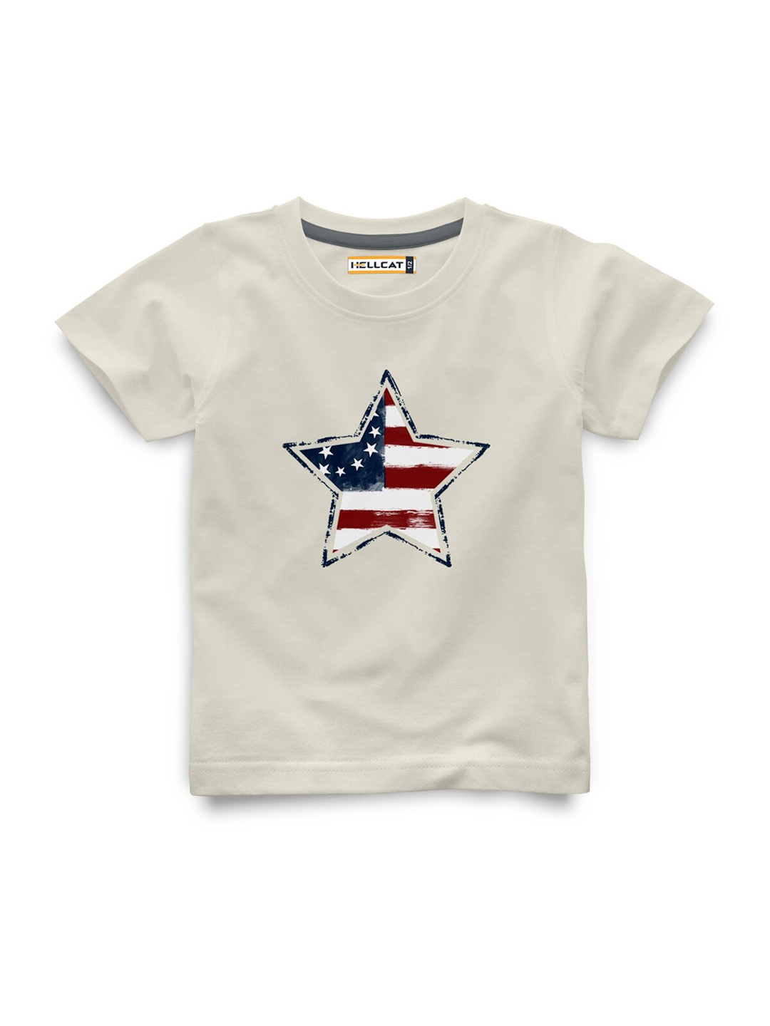 

HELLCAT Girls Printed Applique T-shirt, Cream