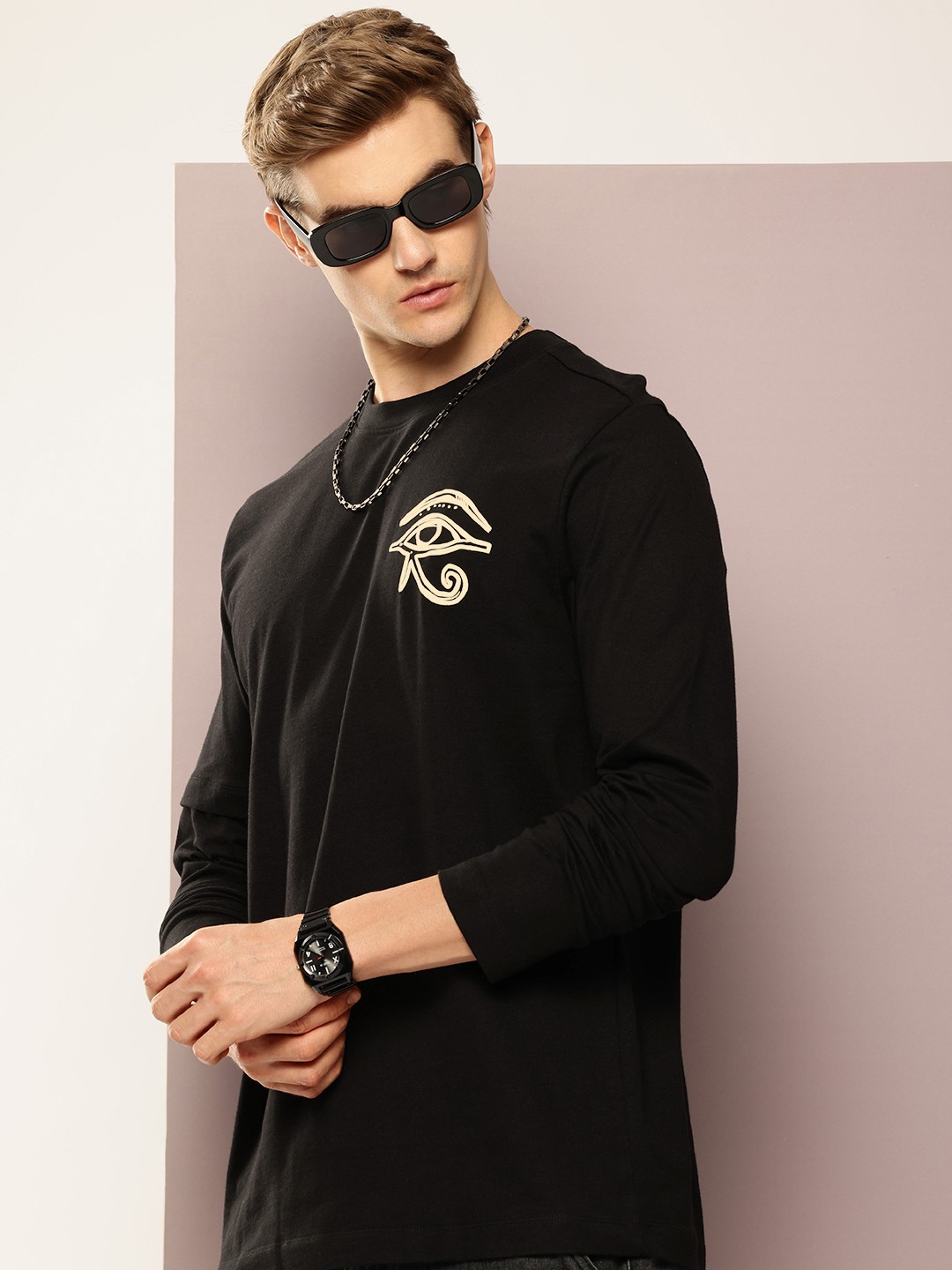 

Kook N Keech Men Graphic Printed Oversized T-shirt, Black