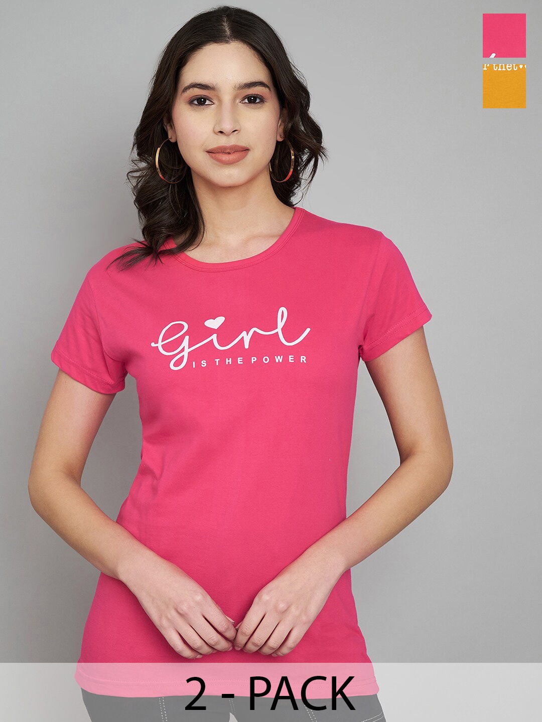 

Trend Level Women Typography 2 Printed Applique T-shirt, Mustard