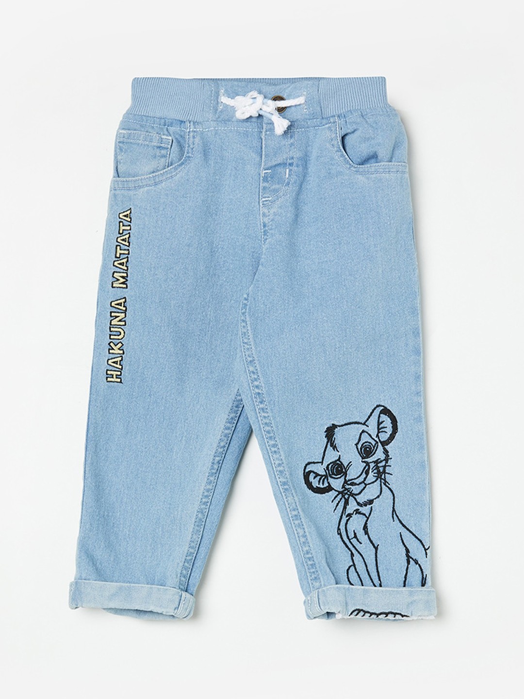 

Juniors by Lifestyle Boys Printed Slim Fit Mid-Rise Jeans, Blue