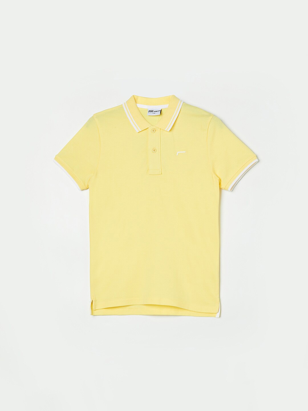 

Fame Forever by Lifestyle Boys pure cotton Polo Collar T-shirt, Yellow