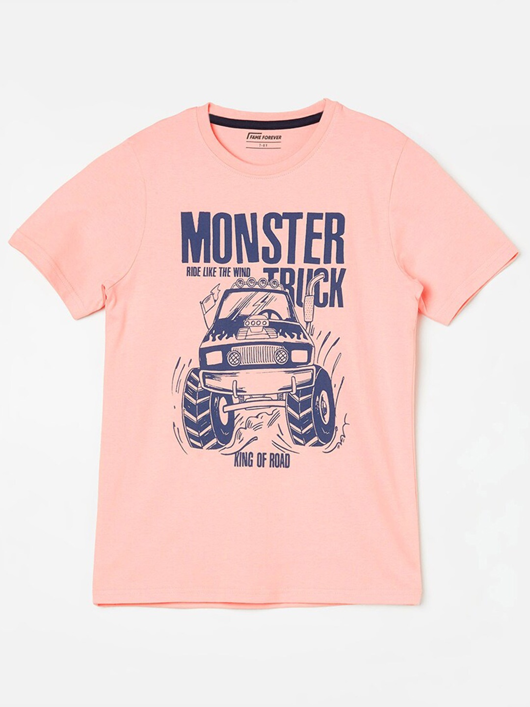 

Fame Forever by Lifestyle Boys Monster Truck T Shirt, Peach