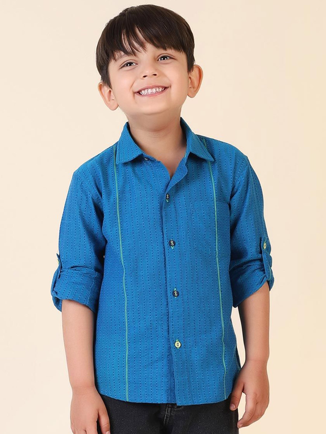 

Fabindia Boys Opaque Casual Shirt, Blue