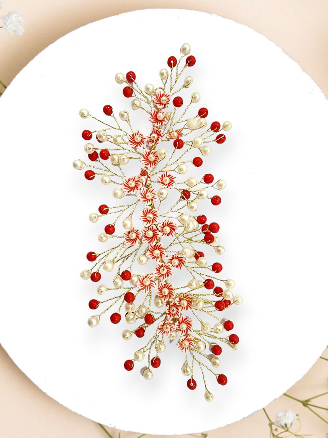 

Hair Flare Embellished Bun Pins Hair Accessory Set, Red