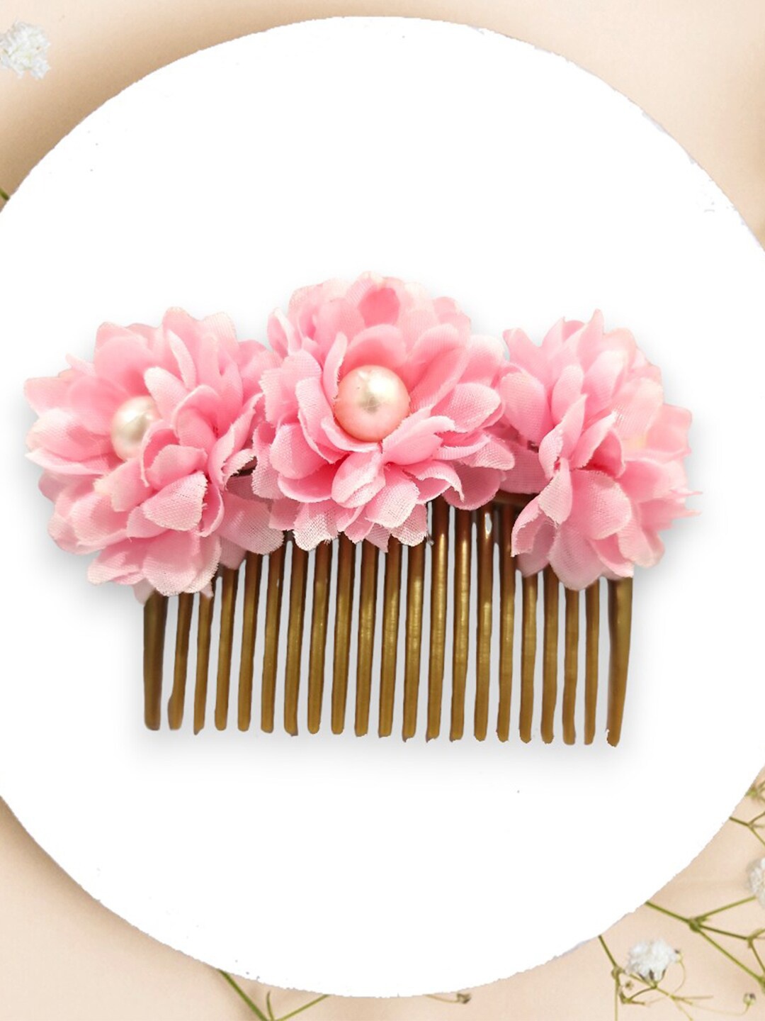 

Hair Flare Women Embellished Comb Pin, Pink