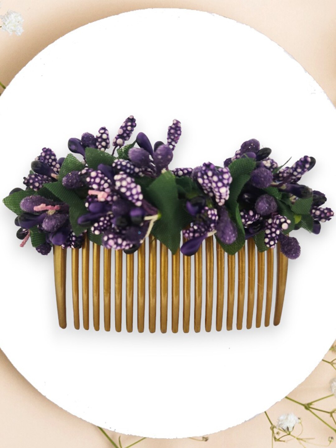 

Hair Flare Women Embellished Comb Pin, Purple