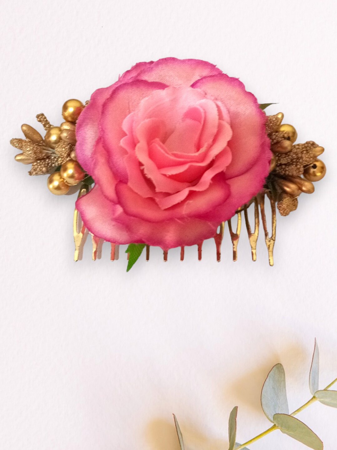 

Hair Flare Women Embellished Comb Pin, Pink