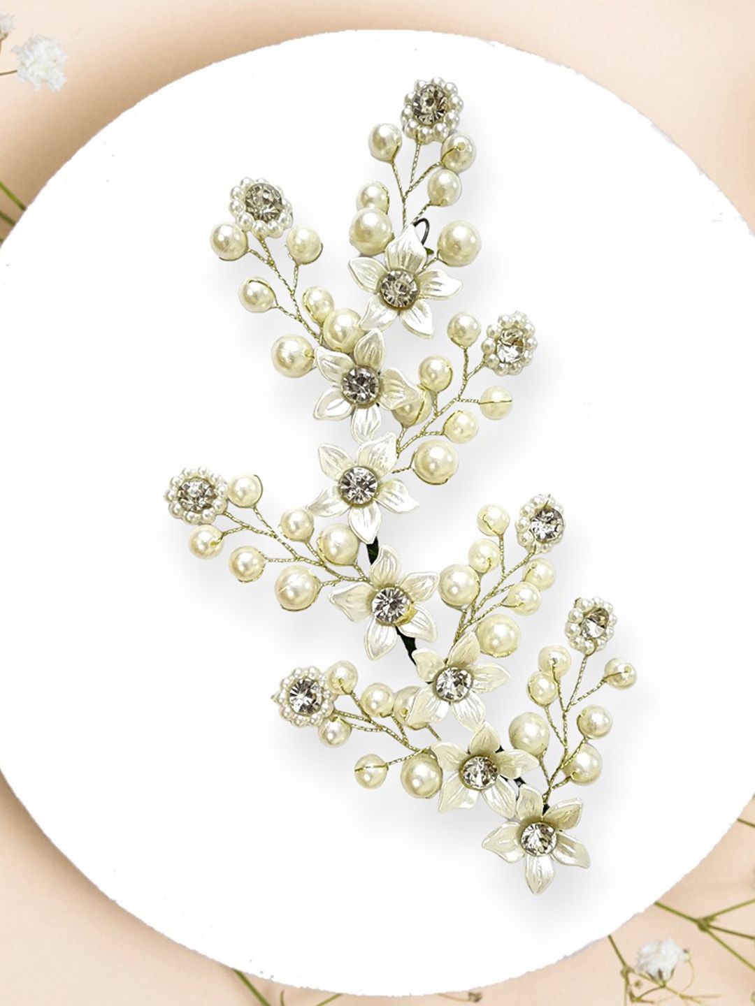 

Hair Flare Women Embellished Hair Accessory Set of, White