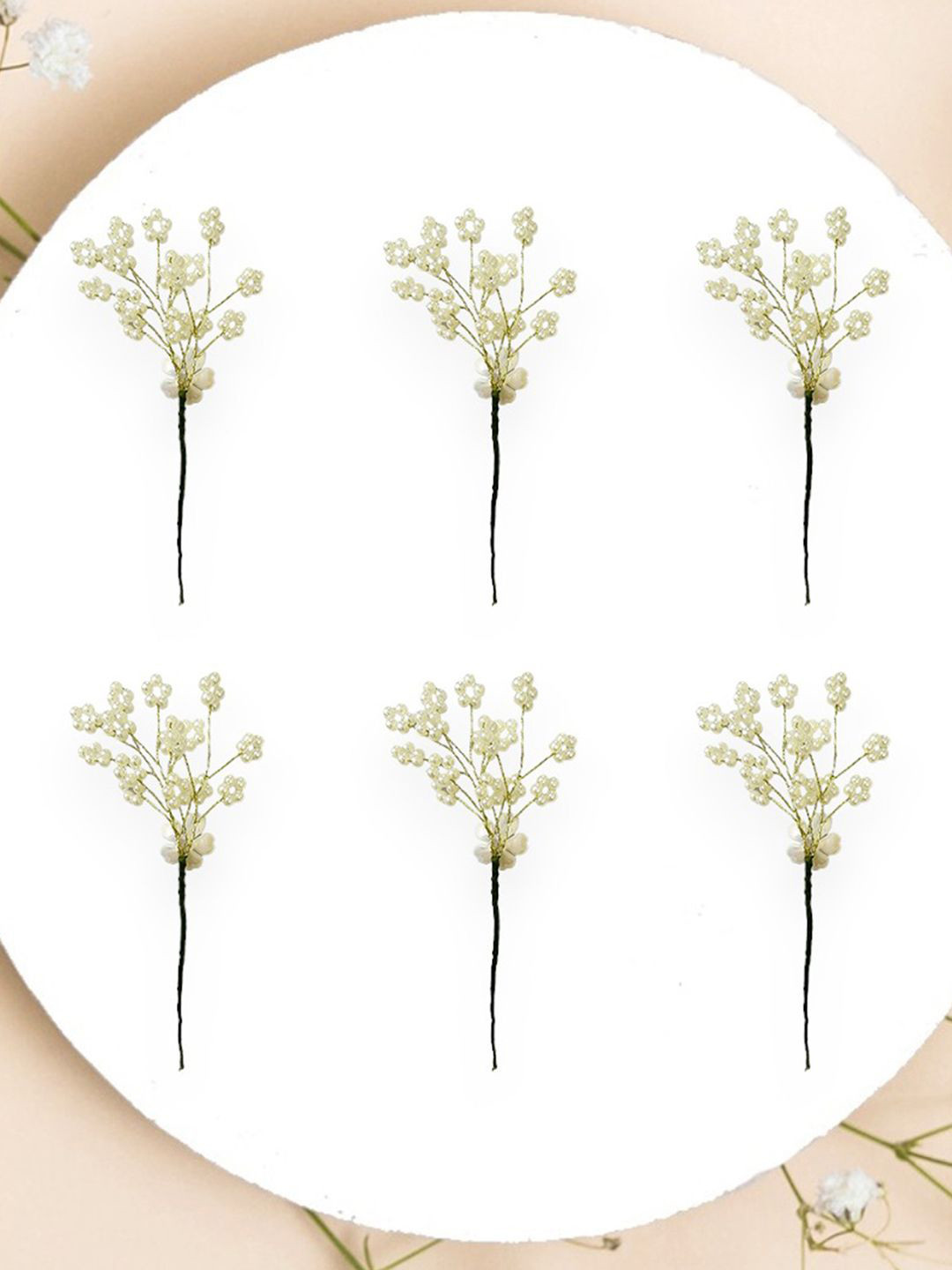 

Hair Flare Women Set of 6 Embellished Hair Accessory Set, White