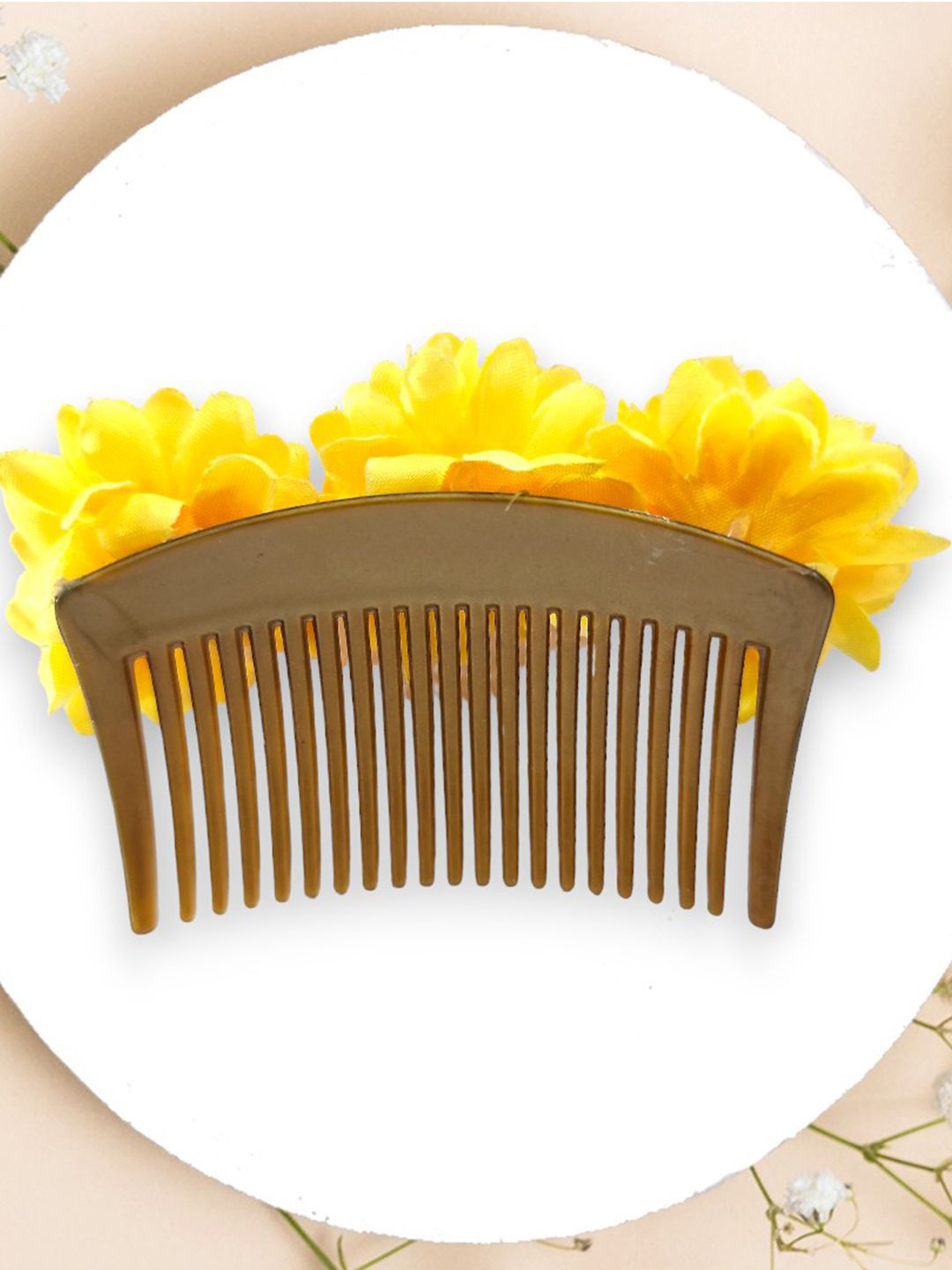 

Hair Flare Women Embellished Comb Pin, Yellow