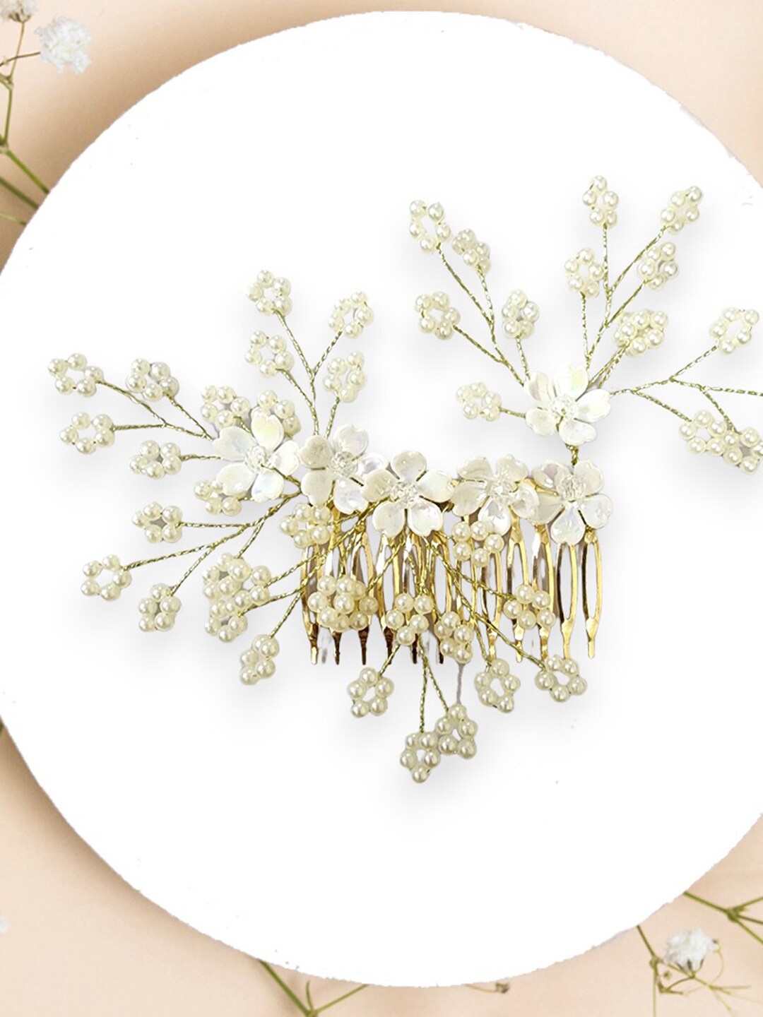 

Hair Flare Women Embellished Hair Accessory Set of, White