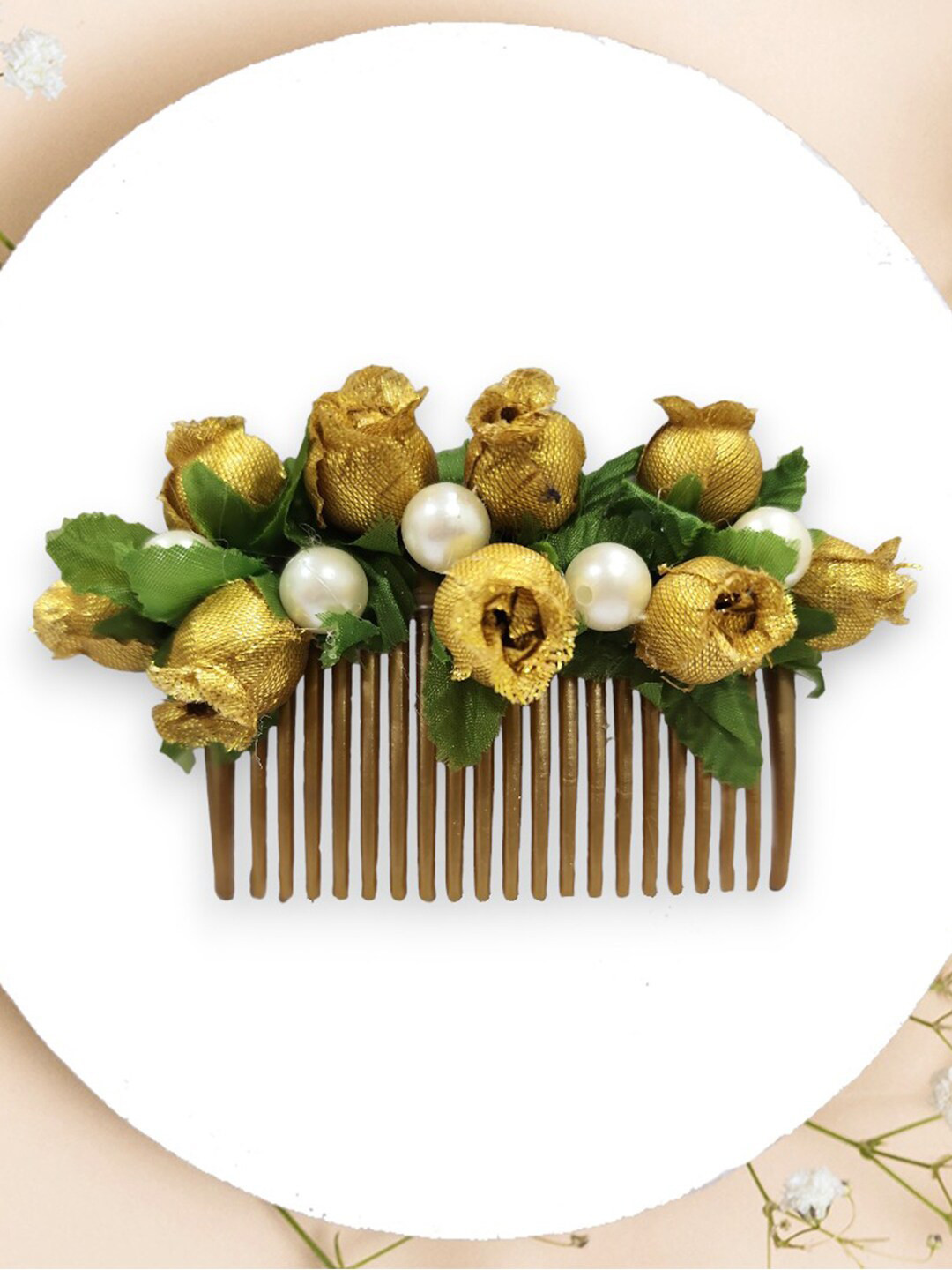 

Hair Flare Women Embellished Comb Pin, Gold