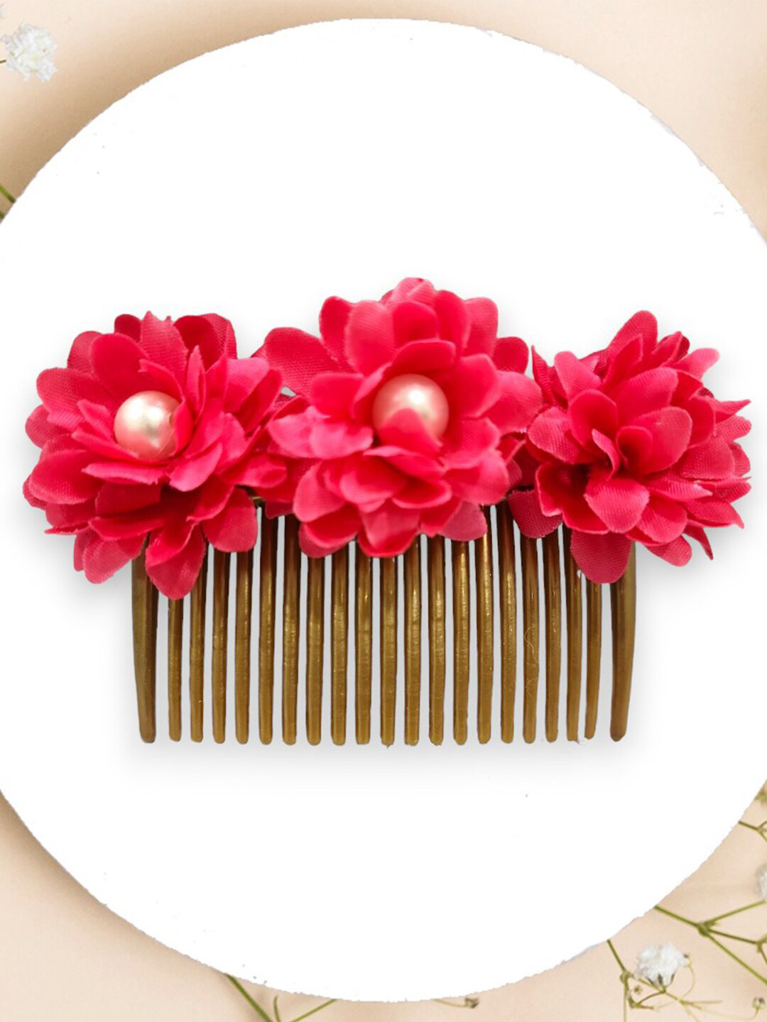 

Hair Flare Women Embellished Comb Pin, Pink