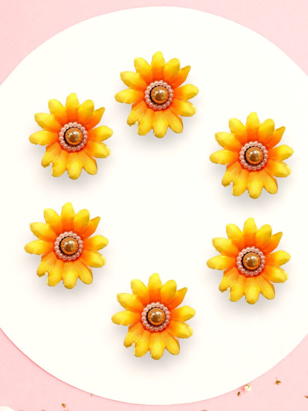 

Hair Flare Women Set of 6 Embellished Hair Accessory Set, Yellow