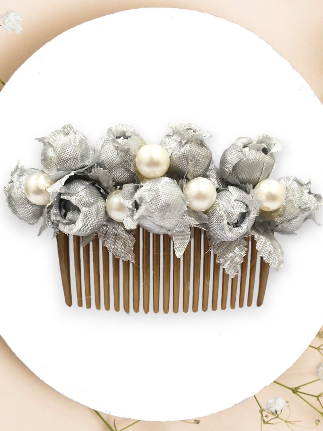 

Hair Flare Women Embellished Comb Pin, Silver