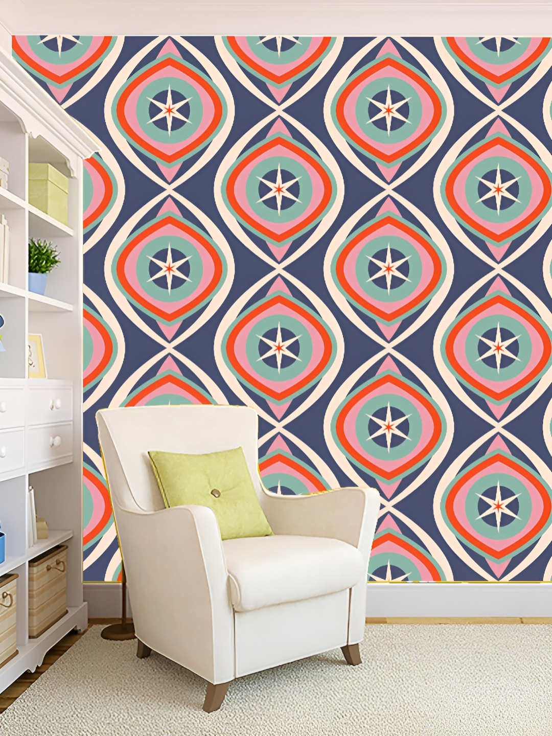 

KSHIRSA Grey & White Printed Self-Adhesive 3D Wallpaper