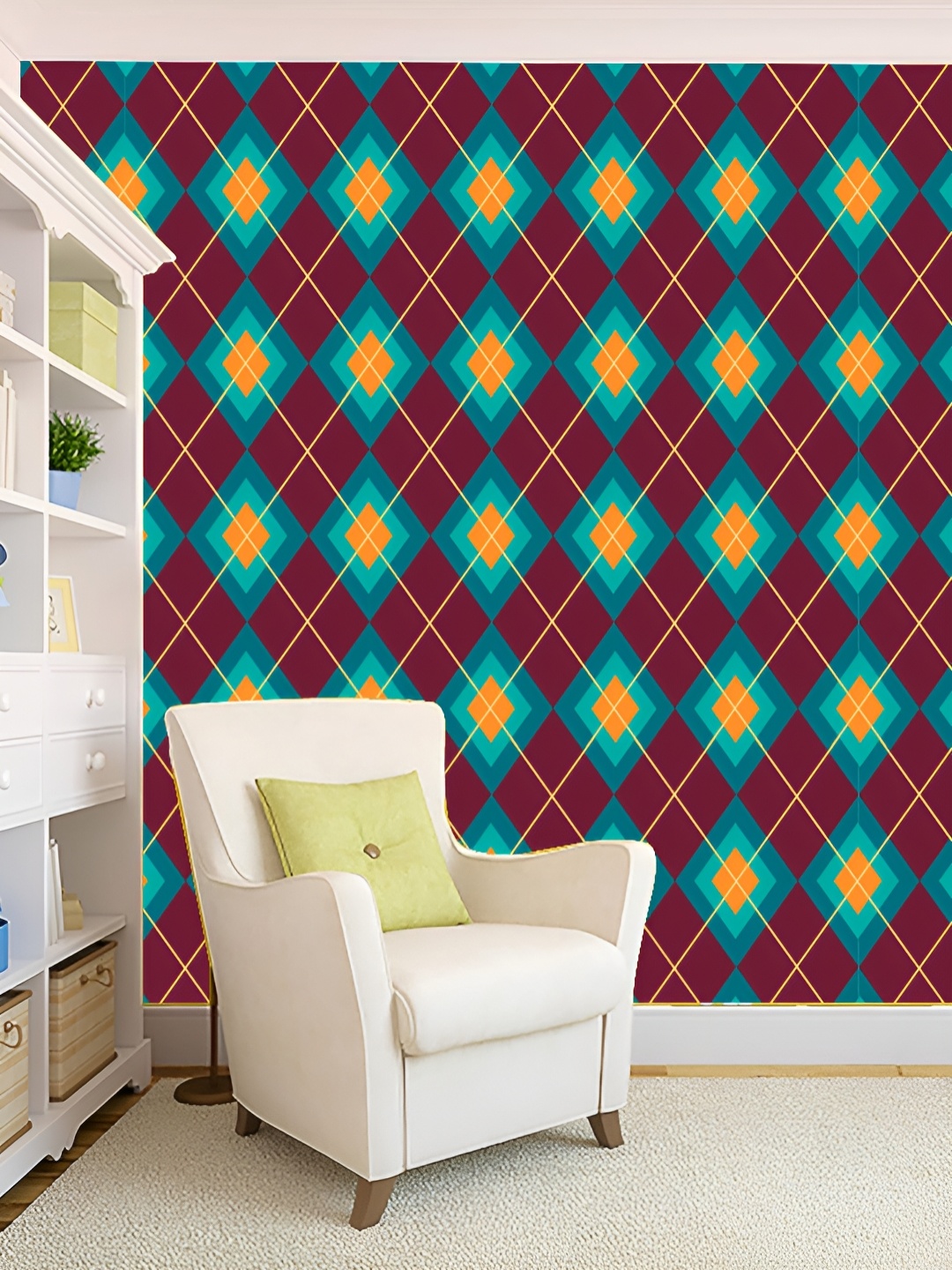 

KSHIRSA Purple & Blue 3D Printed Self Adhesive Wall Sticker