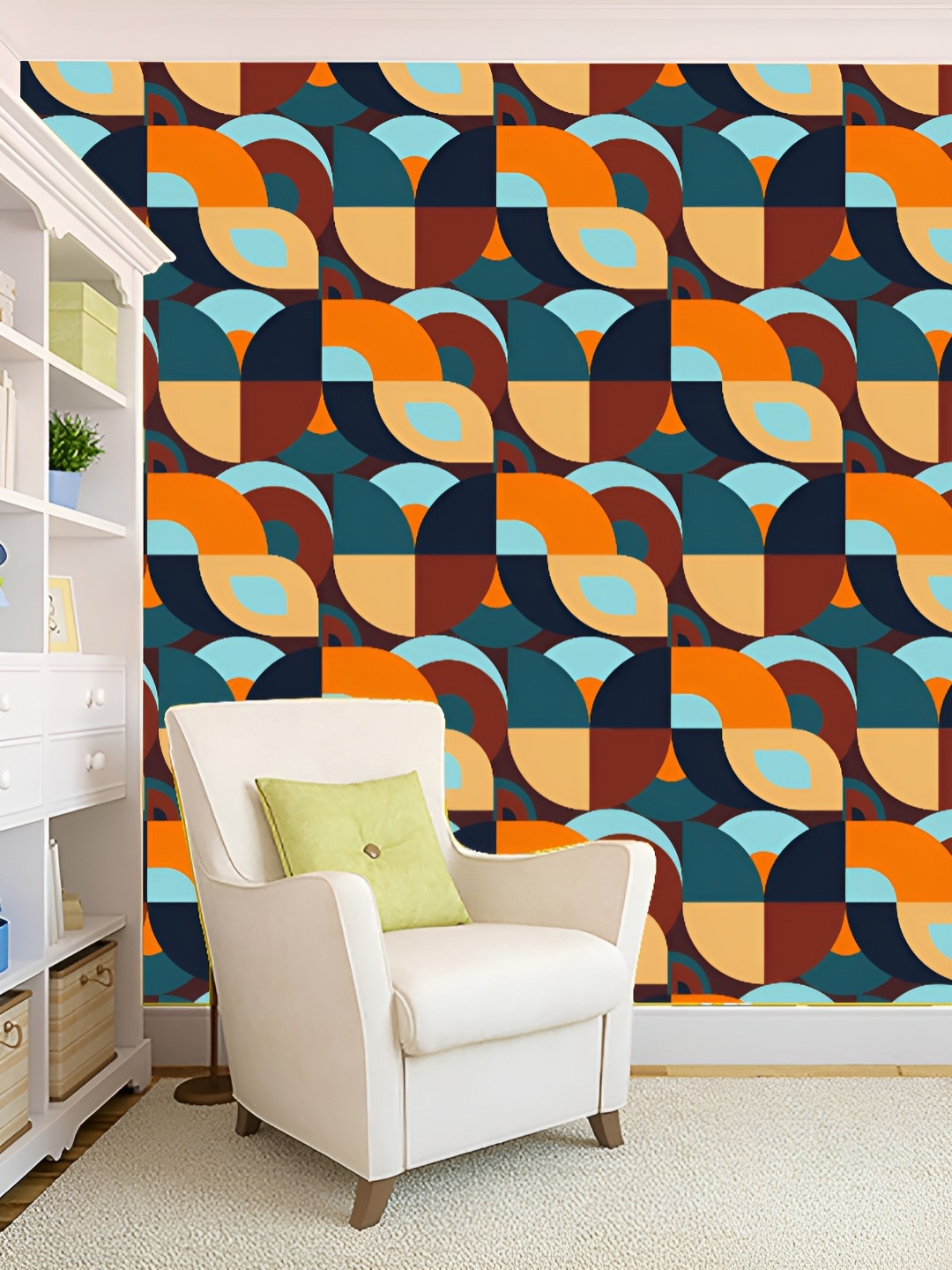 

KSHIRSA Brown & Blue Printed Self-Adhesive 3D Wallpaper