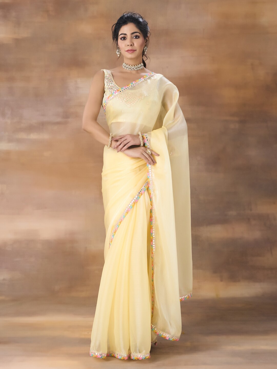 

kasee Poly Chiffon Saree, Yellow