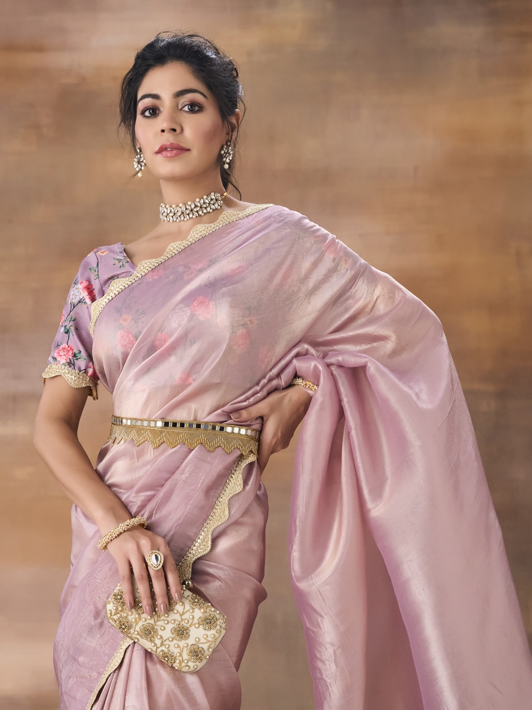 

kasee Organza Saree, Lavender