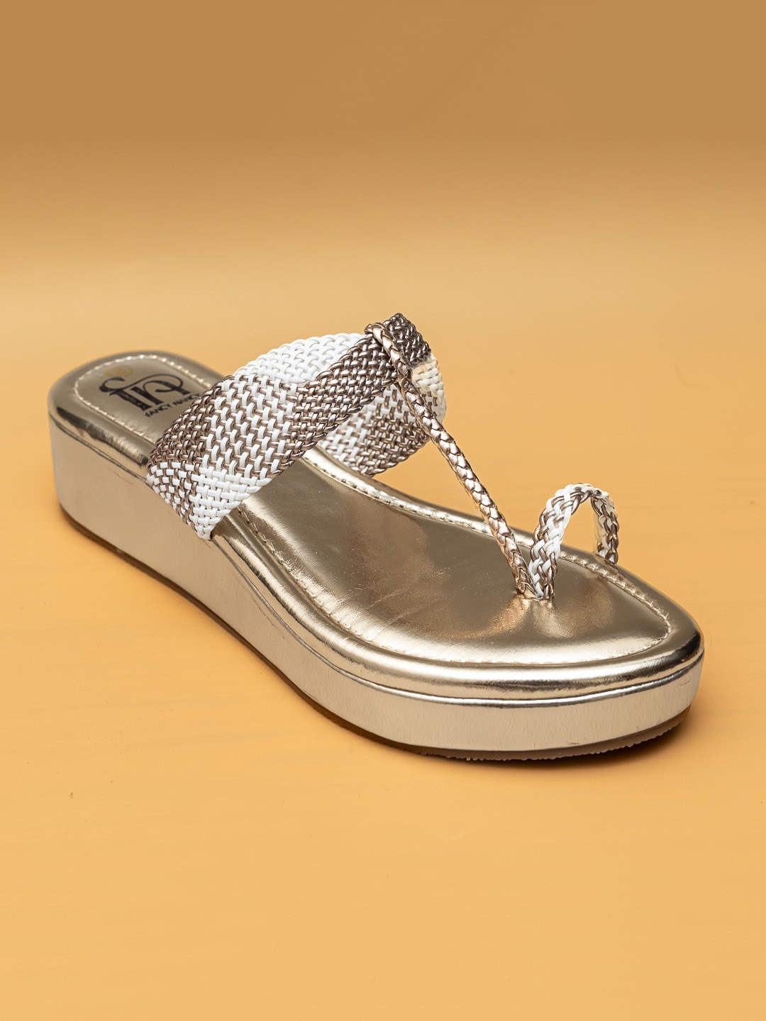 

Fancy Nancy Open-Toe Flatform Heeled Sandals, Silver