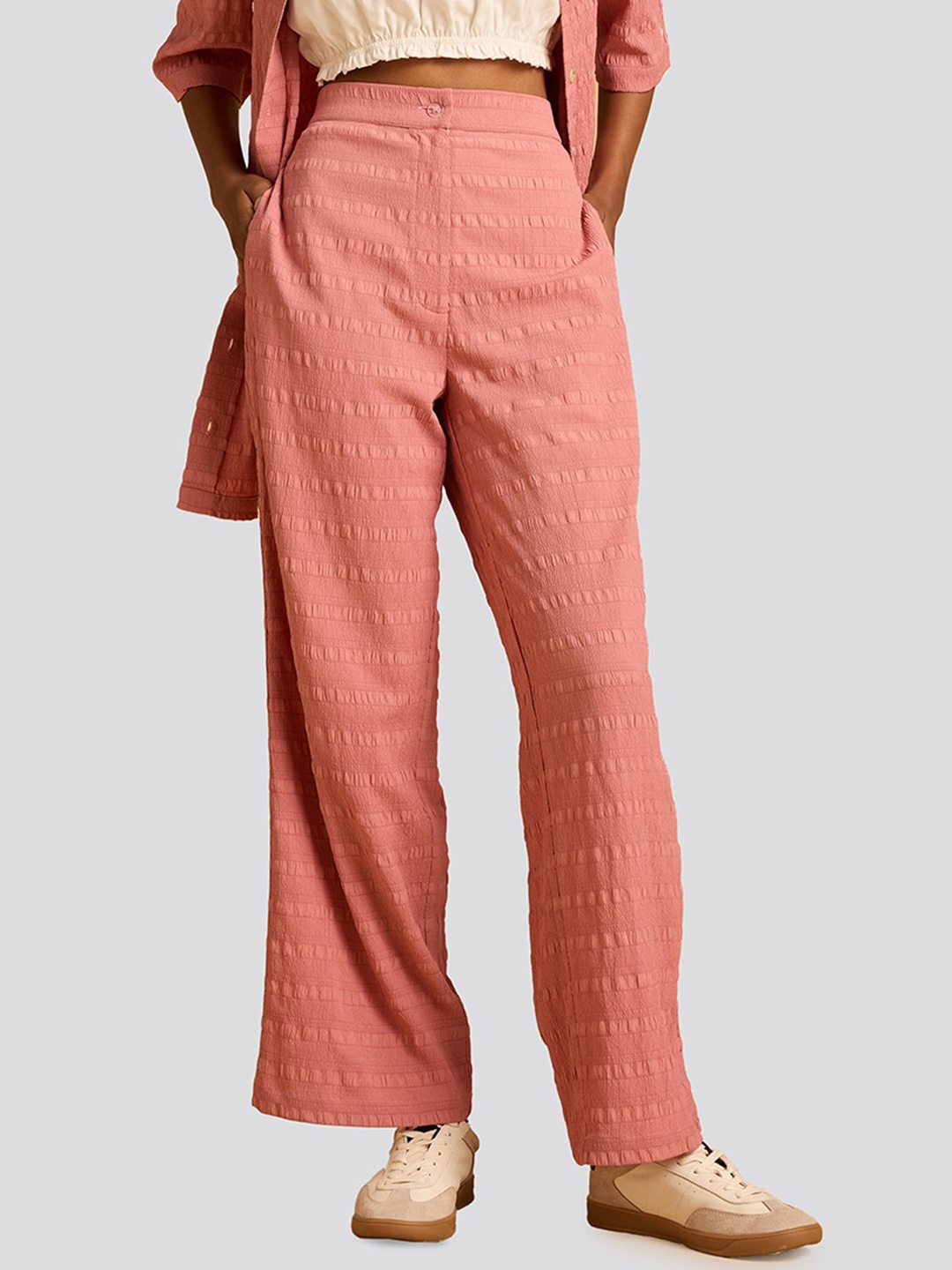 

Muvazo Short Sleeve Shirt & Trouser Co-Ords, Pink