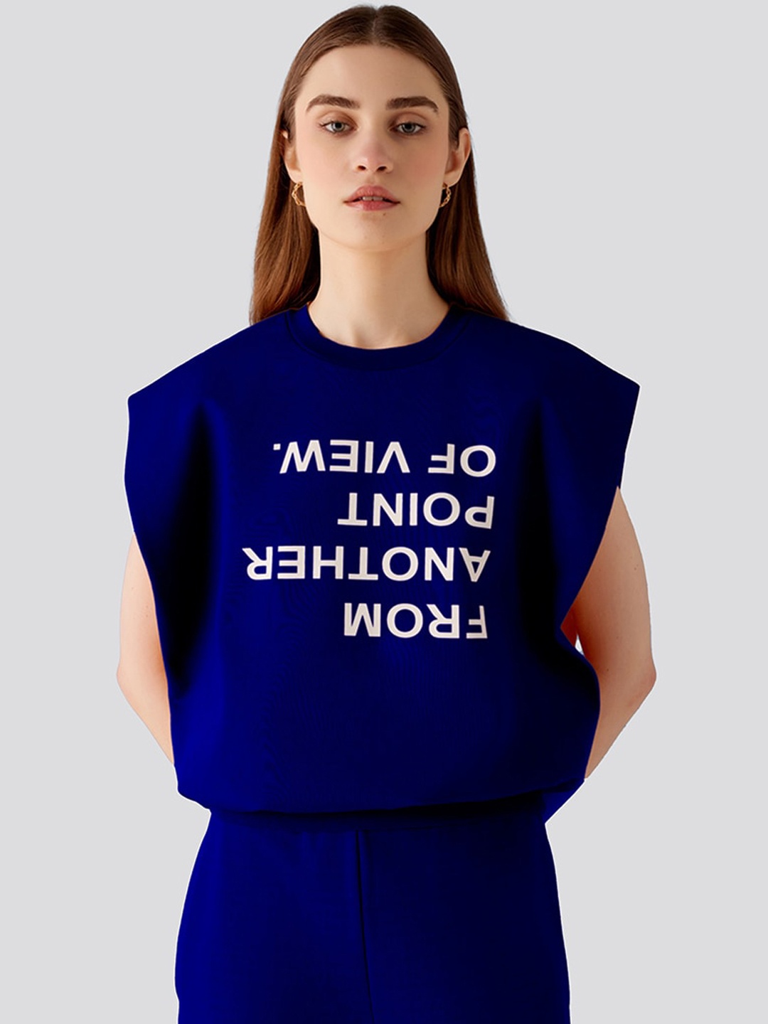 

Muvazo Printed Sleeveless Top & Joggers Co-Ords, Blue