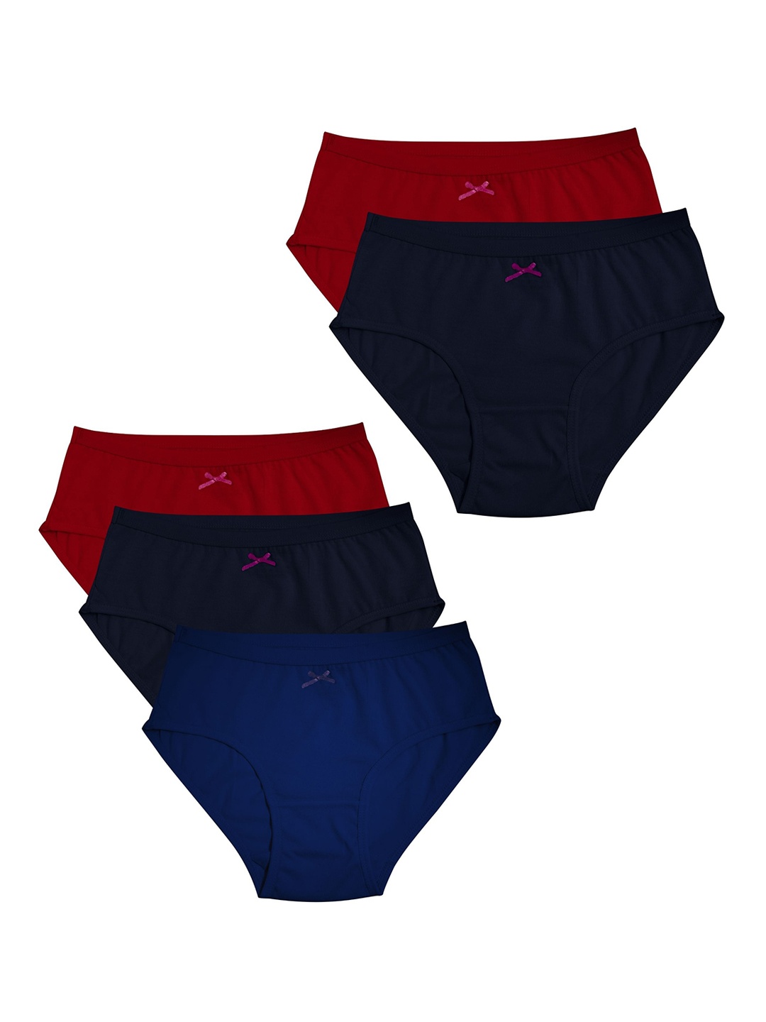 

DChica Pack of 5 Cotton Basic mid rise BriefsDCHCBREF95359108, Navy blue