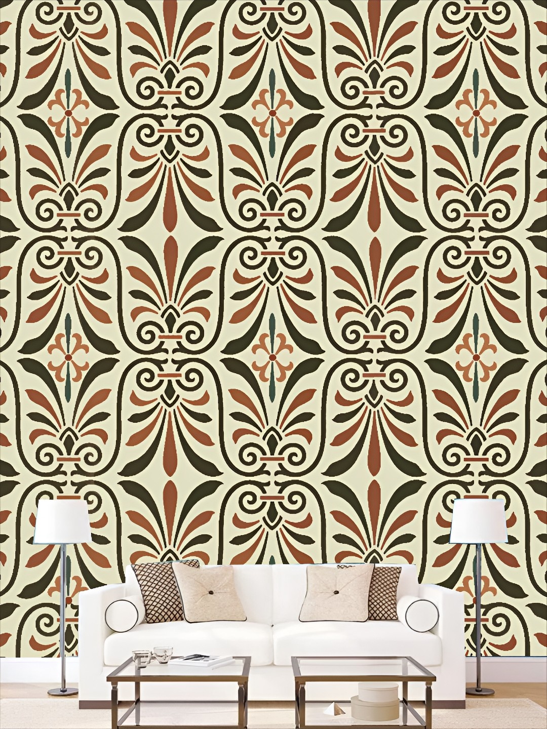 

KSHIRSA Beige & Brown Printed Self-Adhesive 3D Wallpaper