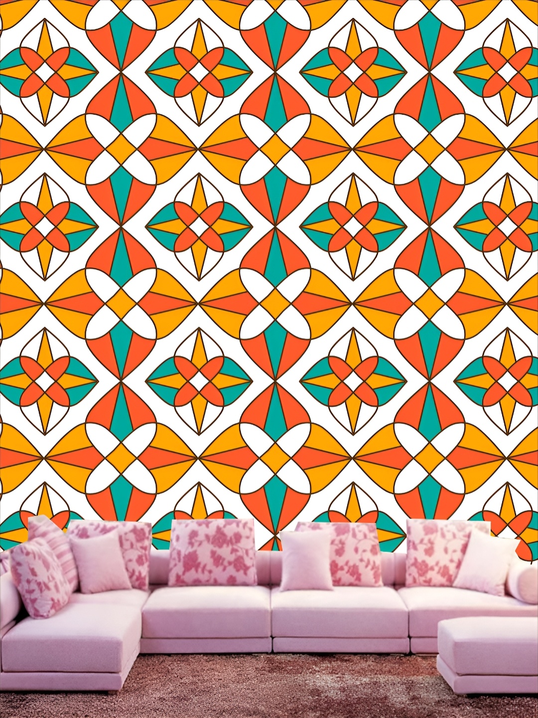 

KSHIRSA White & Yellow Printed Self-Adhesive 3D Wallpaper