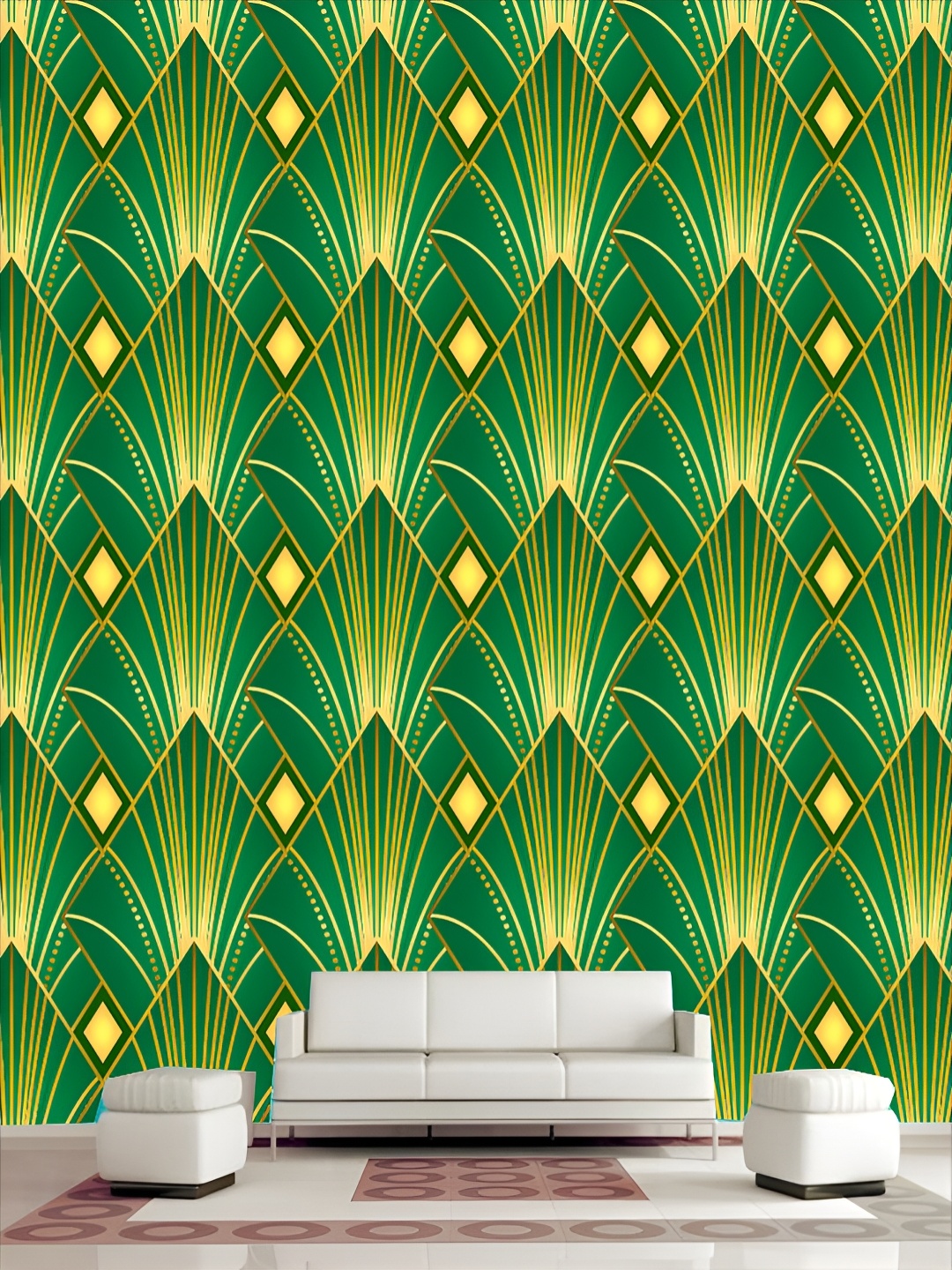

KSHIRSA Green & Yellow Printed Self-Adhesive 3D Wallpaper