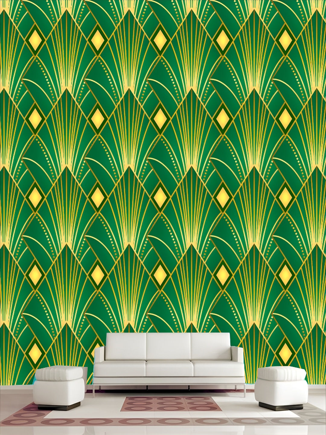 

KSHIRSA Green & Yellow Printed Self-Adhesive 3D Wallpaper