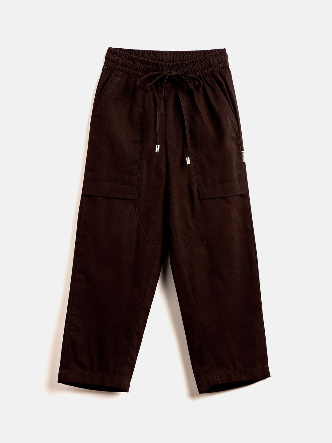 

Stylo Bug Boys Mid-Rise Cargo Trousers, Coffee brown