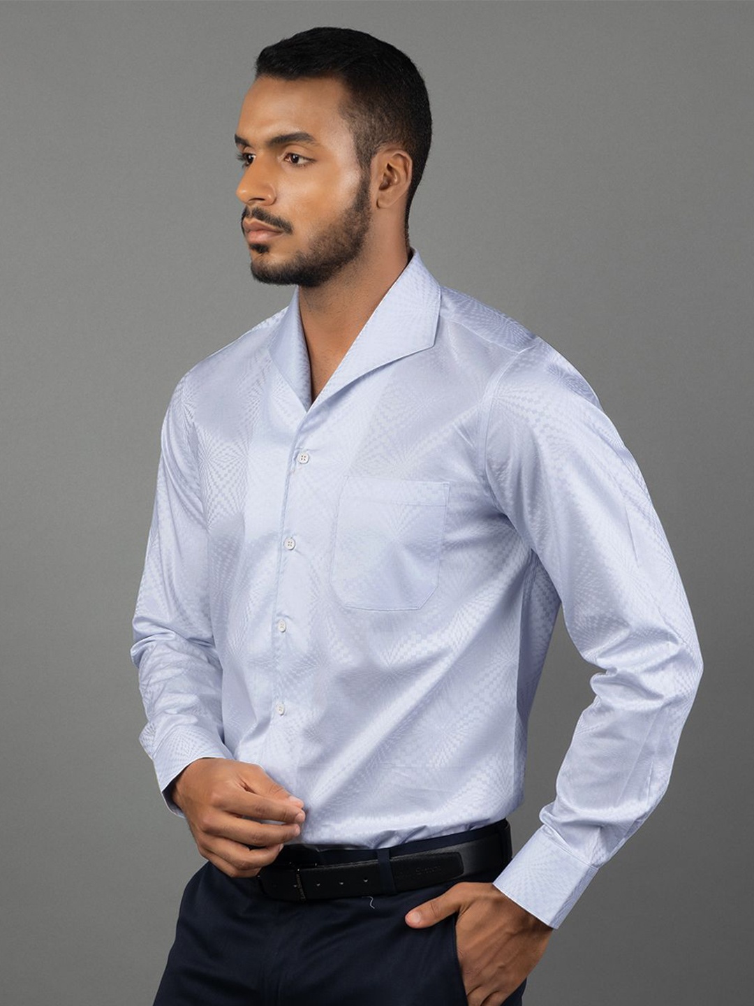 

LOUIS STITCH Men Cotton Comfort Opaque Formal Shirt, Blue